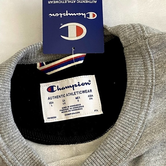 #44 NWT | Champion | Men's Powerblend Crewneck Sweatshirt | Light Gray | Large - Picture 6 of 9